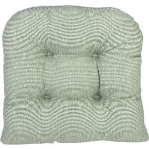 Klear Vu Gripper Overstuffed Universal Non-Slip Dining Chair Cushions for Kitchen Decor or Office Use, U-Shaped Skid-Proof Seat Pad, 15x15 Inches, 2 Count (Pack of 1), Slub Celadon Green