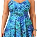 Aqua Eve Plus Size Two Piece Swimsuits for Women Tankini Bathing Suits Flowy Swim Dress with Shorts (16 Plus, Blue)