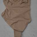 FeelinGirl Shapewear Bodysuits for Women Tummy Control Body Suits Deep V Neck Thong Body Shaper (Small, Clay)