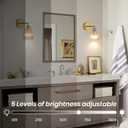 Vintage Battery Operated Wall Sconce Set of 2, Wireless Rechargeable Dimmable Wall Light with RGB Bulb and Remote for Bedroom, Vintage Gold Wall Lamp for Bedroom Living Room Hallway (Amber)