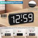 Peakeep Small Digital Alarm Clock Plug in for Bedrooms Bedside, Tiny Electric Clock Large Big Numbers Display Battery Backup for Desk Table, 6 Dimmers, 5 Adjustable Alarm Volume (White)