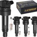 Set of 4 Ignition Coil Pack and Spark Plugs Fits for 1.6 L4 Kia Soul Rio Hyundai Veloster Accent 2012 2013 2014 2015 2016 2017 2018 2019 Coils Spark Plugs UF652