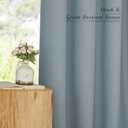 NICETOWN Linen Curtains 96 inches Long for Living Room, Grommet Semi Sheer Drapes Linen Weave Window Treatments Privacy Added with Light Filtering for Bedroom, Stone Blue, W34 x L96, 2 Panels