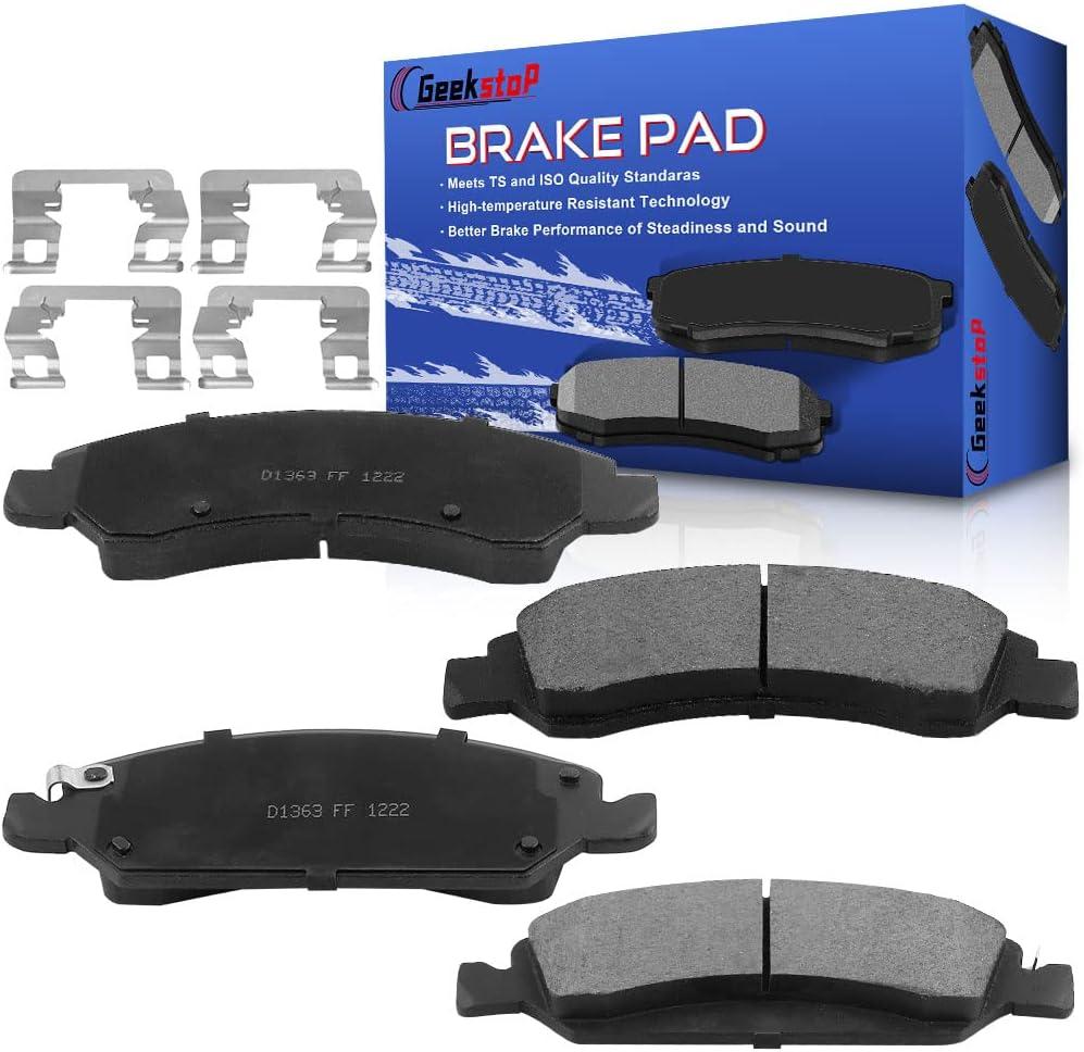 D1363 Front Ceramic Brake Pads for 2005-2018 Chevrolet Silverado 1500, 2008-2020 Tahoe Suburban 1500, Avalanche Express 1500, 2005-2014 GMC Sierra 1500,Yukon,Savana 1500,Cadillac Escalade,XTS
