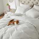Bedsure Cotton Duvet Cover Queen Size - Boho Textured Rhombus Geometric Duvet Cover Set, Soft and Breathable Jacquard Bedding Set for All Seasons (White, Queen, 90"x90")