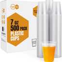 Turbo Bee 500 Pack 7oz Disposable Plastic Cups,Heat-Resistant & Food Safe Drinking Cups for Hot/Cold Beverages, Perfect for Schools, Offices, Events & Commercial Use