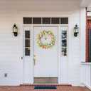 RoseCraft Easter Wreaths for Front Door,15.7 Inch Artificial Easter Colorful Egg Wreath Decorations, for Spring Summer Home Wedding Holiday Party Decor.