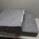 2 Pcs High Density Foam Floor Pillow - Upgraded Large Pillows Seating for Adults - Outdoor Floor Cushion with Soft Tufted Cover - Yoga Pillows for Sitting On Floor - 22 Inch Light Gray