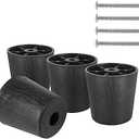 Masendelk 2 inch Black Plastic Furniture Legs, Screw-in Couch Legs Round Tapered Sofa Legs Replacement Legs for Furniture Couch Table Sofa, Pack of 4