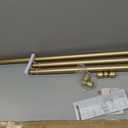 Bay Window Curtain Rods 36-72 Inch, HOTOZON 1 Inch Curtain Rods for Bay Windows 24-68 Inches(Center Rod)), 20-36 Inch Side Rods for Windows 8-32 Inches with End Cap Finials, Antique Gold
