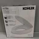 KOHLER 25876-0 Hyten 3" Height, Elevated Soft Close Round Toilet Seat, Contoured Seat with Grip-Tight Bumpers, Quick-Attach Hardware, White