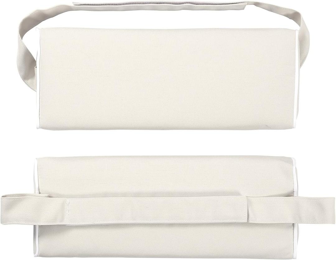 Enipate Outdoor Chaise Lounge Head Pillow, Pack of 2 Water Resistant Headrest Pillows with Elastic Band for Pool Patio Chairs (Beige)