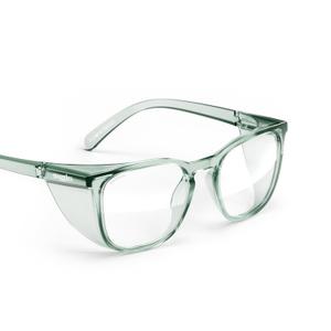 Stoggles Square Safety Glasses, Z87.1 Certified Polycarbonate Protective Eyewear, Anti-Fog, Scratch & Shatter Proof, UV & Blue-Light Blocking, Top & Side Shields, Wide Fit, Rx Friendly, Unisex (Moss)