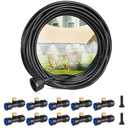 HIRALIY DIY Misters for Outside Patio, 32.8FT (10M) Misting Hose, 10 Brass Mist Nozzles, 2 Plugs, Water Misters for Backyard, Porch, Patio Cooling, Garden Watering and Chicken Coop