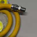 AMI PARTS 48" Flexible Gas Line Kit Yellow Coated, Gas Hose Connector Kit for Dryer, Stove, Water Heater,5/8" OD(1/2" ID) Stainless Steel Gas Line with Connector 1/2" MIP &1/2"FIP & 3/4"MIP Fitting