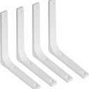 SAYAYO Wall Shelf Brackets White, 6 x 5 Inch Iron Metal Shelf Brackets L Shaped Corner Support Brackets for DIY Floating Shelf, 4 PCS