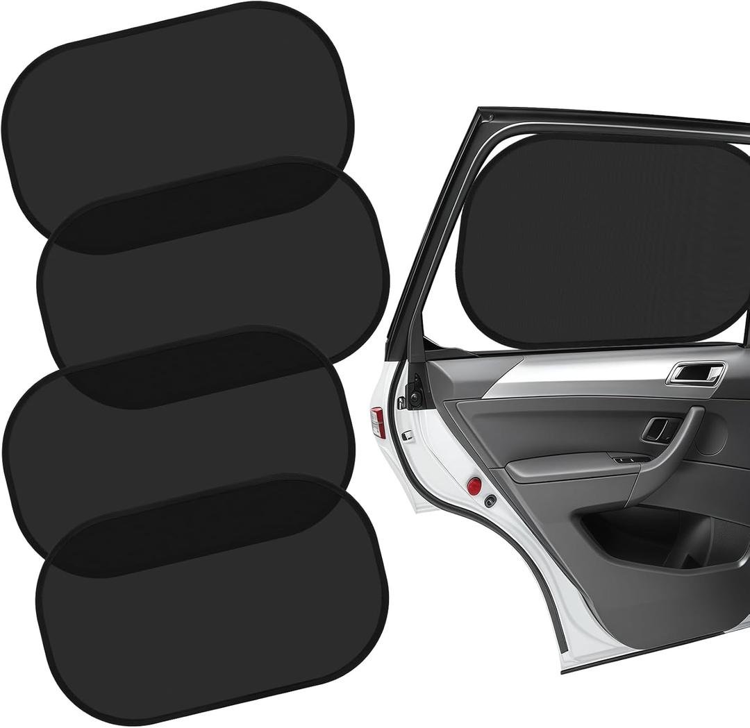 Car Window Shades for Baby (4 Pack), 19.6 x 12 Sun Shades for Side Windows, Foldable Car Shades for Child, Adsorption Window Covers from Glare and UV Rays