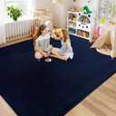 Large Area Rugs for Bedroom Living Room - 6x9 Feet Ultra Soft Navy Blue Rug Thickened with Memory-Foam, Solid Modern Minimalist Carpets for Home Decor, Non-Slip and Comfy Nursery Room Rugs