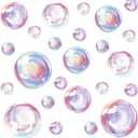 Marspark 24 Pcs Bubble Cutouts Iridescent Paper Wall Cutouts Bubble Party Decorations Assorted Size for Home Wall Decor Mermaid Ocean Themed Birthday Party Backdrop Decorations, 4", 8", 11"
