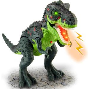 HYAKIDS Dinosaur Toys for Kids 3-5, Electric Tyrannosaurus Rex with Spray Mist, Walking, Light and Roaring Sound, Dino Toy Gift Ideas for Boys and Girls