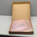 3 Pack Pink Extra Large Zippered Hard Shell Pouch,Clear Plastic Case,Hard Sided Case for Storage Bags,Portable Waterproof Diaper Bag Cosmetic Bag(3 Pcs-XL+L+S)