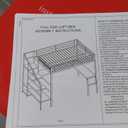 Bellemave Full Size Metal Loft Bed with L Shaped Desk and Wardrobe, Heavy Duty Loft Bed Frame with Storage Stairs, LED Loft Bed Frame with Charging Station & Safety Guard, Space Saving Loft Bed, Black