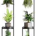 COPREE 2-tier Hanging Plant Stand 2 Pack, Space-Saving Iron Planter Shelves Flower Pot Organizer Rack Multiple Flower Pot Display Holder Shelf Indoor Outdoor Heavy Duty Planter Shelving Unit
