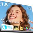 Prechen 21.5 Inch Portable Touchscreen Monitor, 1080P Computer Touch Screen w/VESA Stand Touch PC Display, 75Hz, Multi-Touch Monitor, DC HDMI & USBC for Phones PC Phone Business,Black
