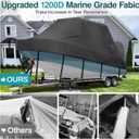 1200D Waterproof T-Top Boat Cover, Hard Top Boat Covers 24-26 ft, Black
Trailerable Heavy Duty Boat Covers With Motor Cover, Fits Center Console Boats With T-Top Roof, Beam Up To 108"
