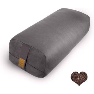 Organic Buckwheat Bolster (24X10.5X5.5 in) Supportive Rectangular Meditation Pillow 100% Cotton Cover Yoga Pillow