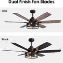 LuminFan 60 Inch Ceiling Fans with Lights and Remote Control, Farmhouse Ceiling Fan for Bedroom Living Room and Patio, Black Caged Ceiling Fan for Indoor and Outdoor