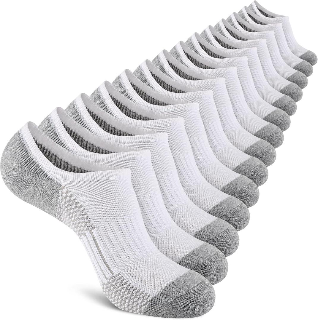 Heatuff No Show Cushioned Socks Men, Low Cut Athletic Socks for Men, Non Slip Inisible Socks (7 pairs).