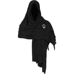 Post Apocalyptic Hooded Shawl Scarf Medieval Renaissance Cowl Cloak Cape Viking Wizard Costume Accessories for Men Women