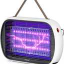 Buzbug Upgraded LED Bug Zapper Indoor, LED Bulbs Up to 50,000 Hours, 3 Lamps Sustainable Less Power, 3800V Powerful Electric Mosquito Zapper, Fly Trap Mosquito Trap, Fly Killer Fly Zapper (White)