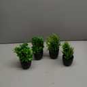 Set of 4 Fake Plants 7 Small Potted Plants Artificial Plants Indoor Mini Greenery Plants for Indoor Decor Home Shelf Office Decor, Compact Black Pot