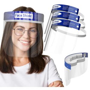 Face Shield | Case of 200 | Clear Plastic Face Shields for Women, Men & Kids, Anti-Fog, Lightweight Reusable Face Shield Mask, Safety Visor Cover with Comfortable Sponge & Elastic Band