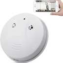 isekurity WiFi Mini Detector Camera,1080P Wireless Security Nanny Cam Smoke Detector Camera with Motion Detection/Night Vision/Remote View for Home and Office Surveillance, No Audio