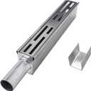 Pool Deck Drain Channel Accessories, End Cap with 13/16" Diameter Round Pipe Side Outlet & 1 Connectors for 1-1/4" Wide SXSJMY Pool Drains/Mini Water Drainage Channel (Silver)