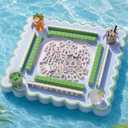 Floating Mahjong Table for Poo with 4 Cup Holders, 19 x 19 Inch