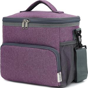 Unisex Insulated Lunch Bag, Purple, 10.2" x 7.5" x 9"