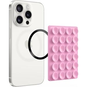 amBand Magnetic Suction Phone Mount for MagSafe Case, Silicone Cup Sticky Grip Holder for iPhone, Removable Hands-Free Selfie/Video for TikTok Influencers, Women Gift, Dusty Violet