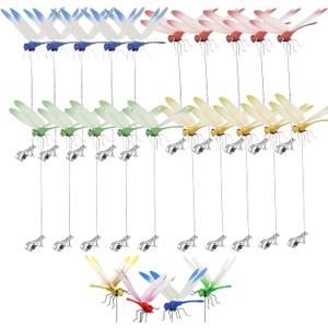 20 Pcs Dragonfly Clips for Bugs Repellent, 3D Artificial Dragonfly Hat Clips Garden Decor, Garden Bird and Fly Scare Devices for Indoor Outdoor