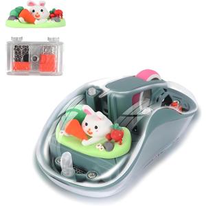 elec Space Cute Wireless USB C Mouse - Bluetooth Triple Mode Rechargeable Cartoon Mouse for Laptops, iPads & MacBook Air/Pro - Silent Operation, Portable Design, Unique Magnetic Character (Green)