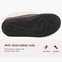 Wishcotton Women's Wool Cozy Memory Foam Winter Slippers Indoor Outdoor with Fuzzy Faux Fur Collar (9, Grey)