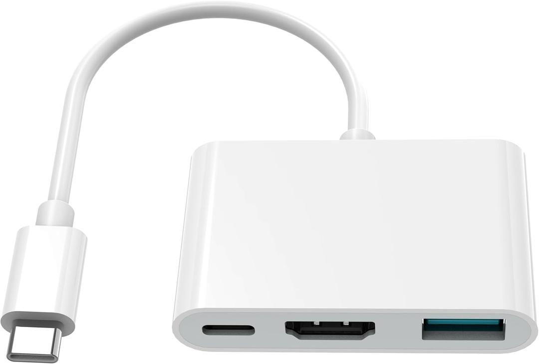 AIRSKY USB C to HDMI Adapter for iPhone 16/15 to TV, USB-C Digital AV Multiport Adapter, PD 100W, 4K 60Hz &USB3.1, Type C to HDMI Adapter Compatible with iPhone 16/15, MacBook Pro, Ipad Pro