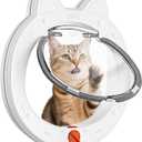Cat Door with 4-Way Lock, Cat Door for Exterior Door with Magnetic Flap, Weatherproof Pet Door for Interior Door, White