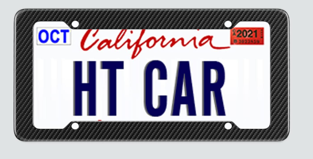 Black Carbon Fiber License Plate Frame, Waterproof Plastic Number Plate Frame Print Carbon Fiber Pattern for Man and Women (with Fasteners and Screws)