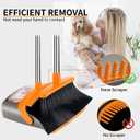 2-Pack is More economical,Upgraded Broom and Dustpan,with 52" Long Handle, Dustpan Teeth with self-Cleaning Function, Indoor and Outdoor Sweeping, Perfect for Home Office (Large Size/Orange /2-Pack)