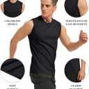 EKLENTSON Mens Sleeveless Shirts Lightweight Cotton Muscle Shirts Gym Training Active Tank Soft Summer Beach Casual Tank (Black, S)