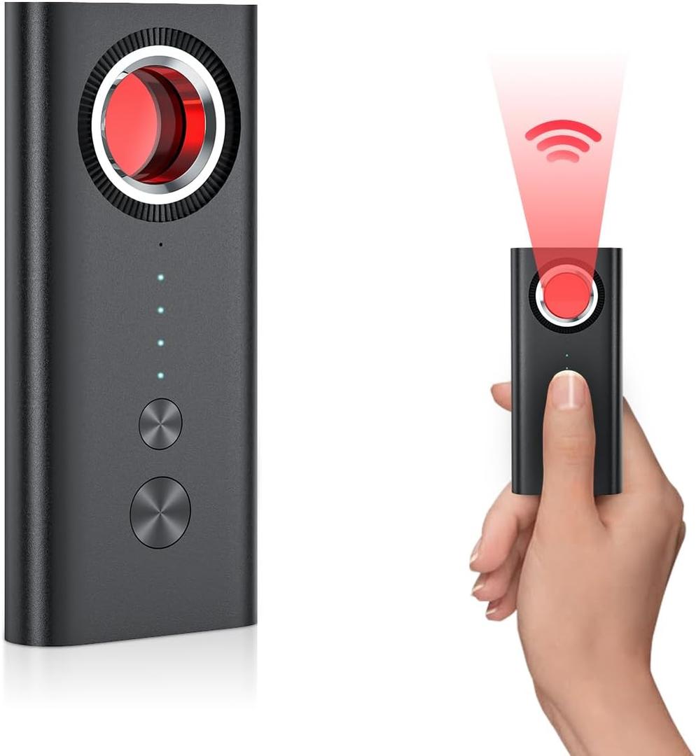 Hidden Camera Detectors Anti Spy Detector Hidden Devices Spy Camera Car GPS Tracker Detector,5 Levels Sensitivity Use for Home Office Travel Car (200mAh)